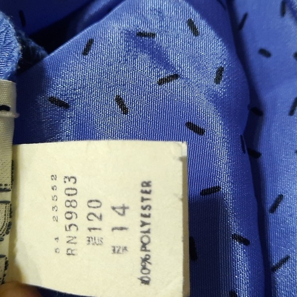 Vintage 80s Day Dress size Large Union Made Peplum Midi Elastic Waist - Picture 10 of 11